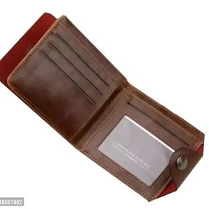 BROWN Artificial Leather Solid Two Fold Wallet For Men