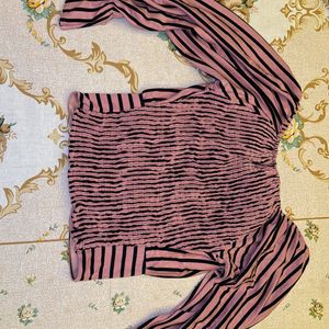 Striped Top With Bellsleeves