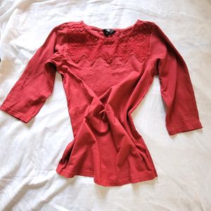 Fig Branded Maroon Top. Size XS