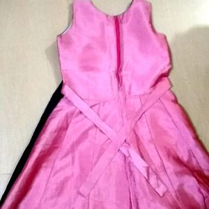 Pink And Navyblue Gown .