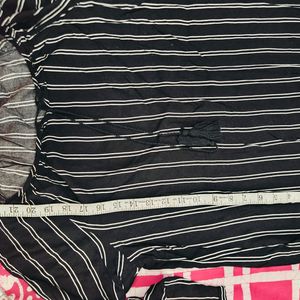 Black with white stripes Tunic / Kurti