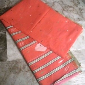 NEW fancy thread work Orange golden saree & फॉल