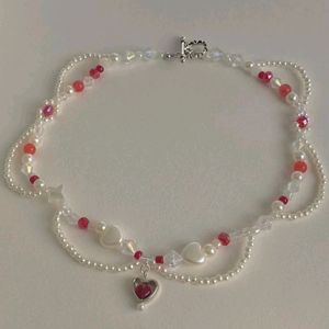 Handmade Red Pinterest Style Necklace Coquette Y2k