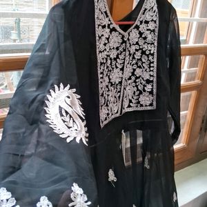 Short Black Chicken Kurti Anarkali Style !