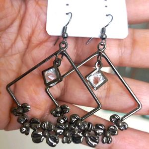 Black Dangle Hook Earrings