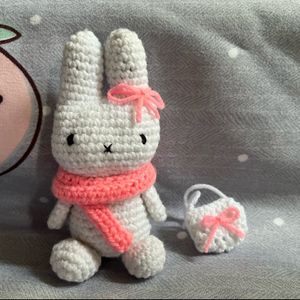 Crochet Small Miffy Plush With Scarf