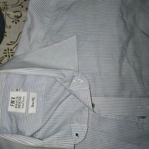 Men Blue Lines Formal Office Shirt Imported Korea