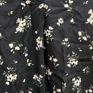 Black Casual Loose Top Floral Print