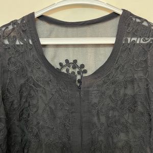 Pure Chiffon Chikankari Kurti