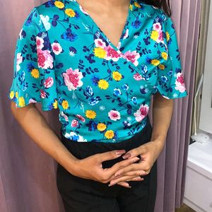 Primark Printed Wrap Top Women