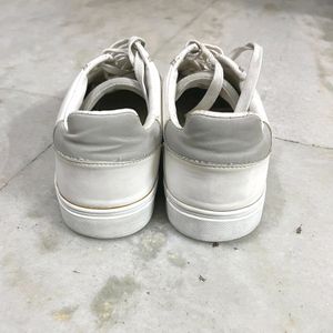 ZARA WHITE LEATHER SNEAKERS UK 7