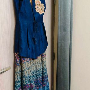 Printed Kurta Full Length, With Koti On Top