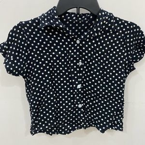 Polka Dot Printed Crop Top