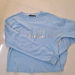 Light Blue Sweatshirt Full Sleeve Zudio Women