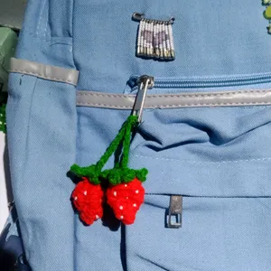 Crochet Strawberry Charm