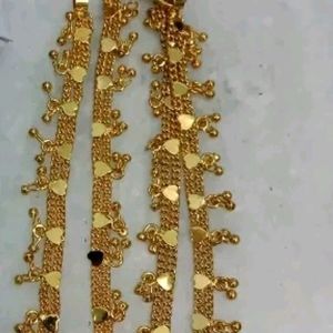 Gold Colour Coated Anklets Pair