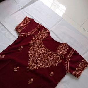 Thread Work Kurti Plazo Set