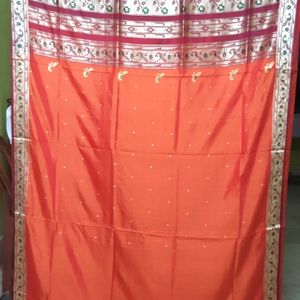 Orange Paithani Saree