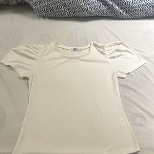 Fixed Price cream T shirt With Lovely Sleeves