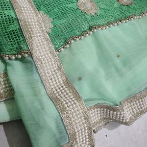 Sparkling Pearl Border Saree