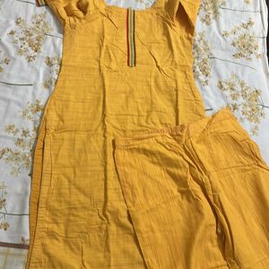 Mustard Kurta Set