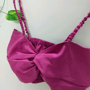 Pink Front Knot Bralette