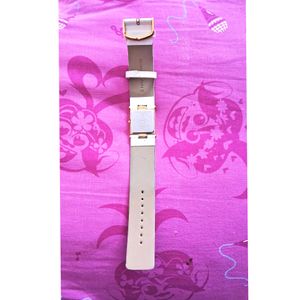 SONATA WATCH  WHITE LEATHER BELT