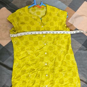 Lime Green Front Slit Kurti