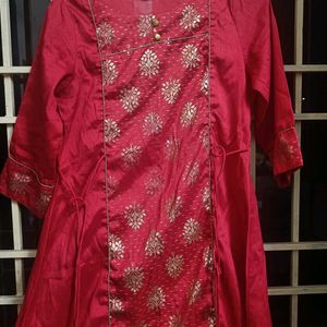 RED PARTY WEAR KURTI