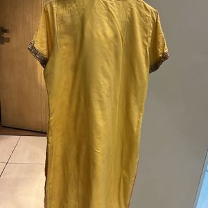 Mustard Kurta With Embroidery