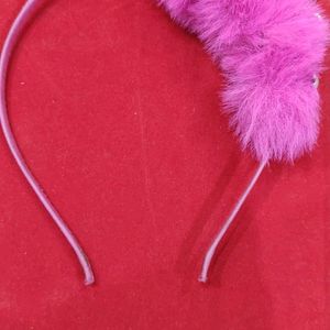 Pink Fur Hair Band For Baby Girl And Girls