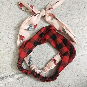 Cherry Pink And Red Plaid Headband