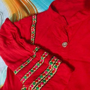 Red Embroidery Top.