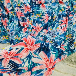 H&M Tropical Floral Print Sleeveless Shirt