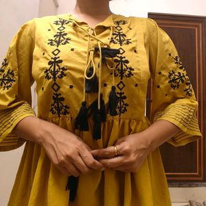 Yellow Peplum Kurti