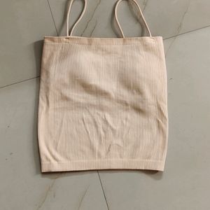 Unused Padded Stretchable Beige Top