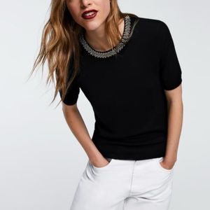 Zara - New Black Ribbed Top