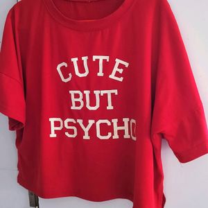 Cute But Phycho Crop T-shirt