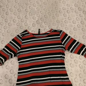 Striped Round Neck Top