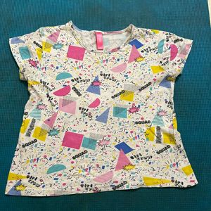 Crop T-shirt.. Cute Print