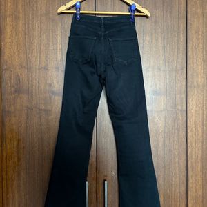 High Rise Black Flare Jeans