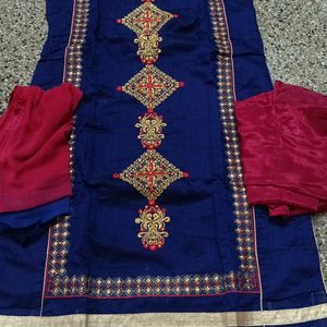 New Navy Blue And Maroon Kurta Set