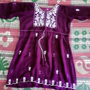 New Short Chikankari Kurti