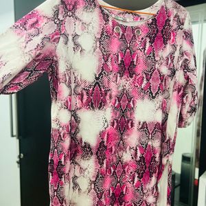 Pink Snake Print Top