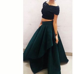 green lenga off shoulder top