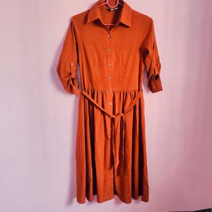 Brand: WISSTLER Shirt Dress (Rust Orange)