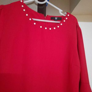 Red Colour Branded Kurti