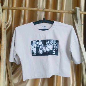 Anime Crop Top T Shirt