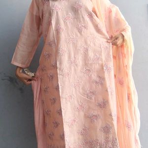 Very Beautiful Peach Colour Full Salwar Suit