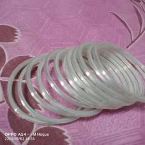 White Glass Bangles